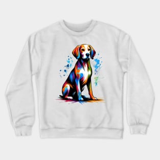 Vibrant Abstract Drever in Colorful Splash Art Crewneck Sweatshirt